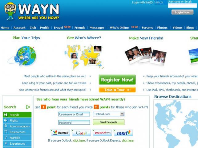 Wayn.com to brytyjski portal społecznościowy. Korzysta z niego już kilka milionów internautów z całego świata