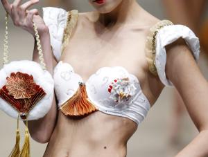 A model presents a creation for  apos;Ordifen Cup apos; 2007 Lingerie Innovative Design Contest at China Fashion Week in Beijing November 6, 2007. REUTERSJason Lee CHINA