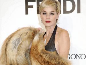 Sharon Stone na pokazie Fendi