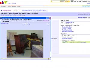 Pianino i pecet w jednym do kupienia na eBay'u