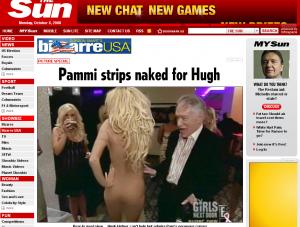 Seks-bomba rozebrała się do rosołu przed szefem "Playboya" Hugh Hefnerem