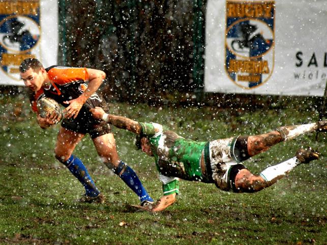 II miejsce w kategorii Sport. Mecz rugby Juvenia Kraków - Lechia Gdańsk