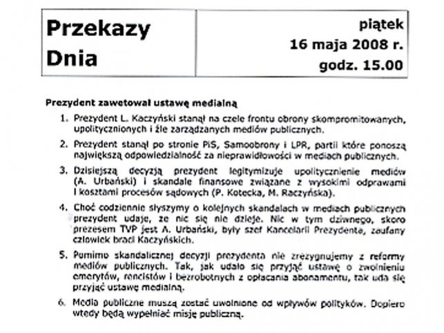 Posłowie Platformy mówią, co kancelaria premiera im napisze