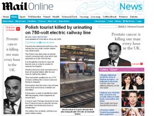 Polak zginął sikając na tory w Londynie