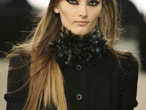 A model wears a Chanel creation by German fashion designer Karl Lagerfeld, during a fashion show in central London, Thursday Dec. 6, 2007.AP PhotoLefteris Pitarakis