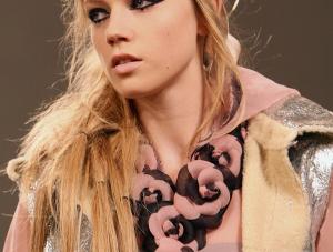 A model displays a creation for the Chanel 20072008 collection fashion show in central London, December 6, 2007. REUTERSToby Melville BRITAIN.  EDITORIAL USE ONLY. NOT FOR SALE FOR MARKETING OR ADVERTISING CAMPAIGNS.