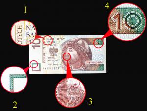 Sfałszowany banknot możemy rozpoznać
